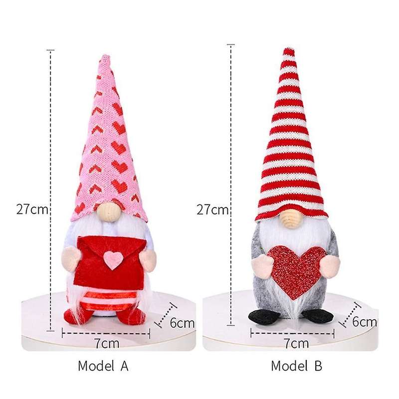 Mr & Mrs Handmade Swedish Tomte Stuffed Gnomes Plush Doll Ornaments,b