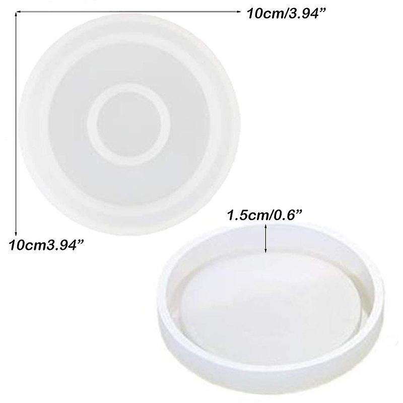 3 Pack Big Diy Round Coaster Silicone Mold, Diameter 3.94 Inch/10cm