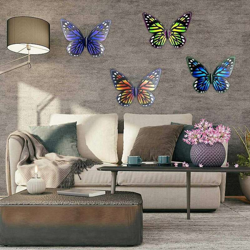 Hollowed-out Wrought Iron Metal Butterfly for Home Decor-orange