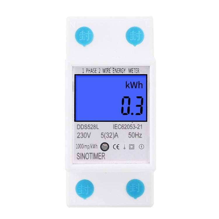 DDS528L Backlight Display Home Single-phase Rail Energy Meter 5-32A(230V 50Hz)