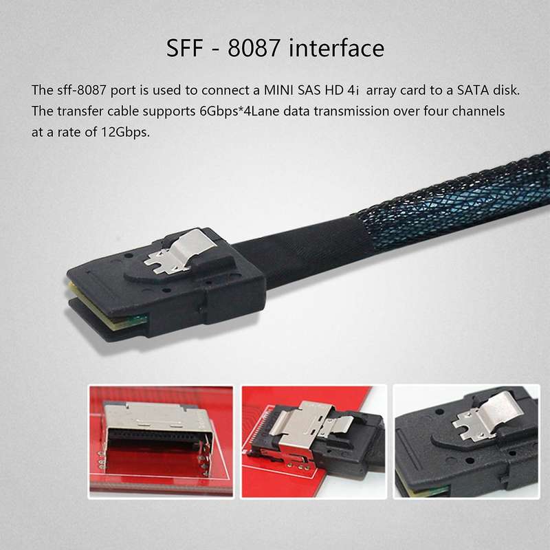 Mini Sas 8087 to 4 Sata Sas 36p to Sata3.0 State Hard Disk Data Cable
