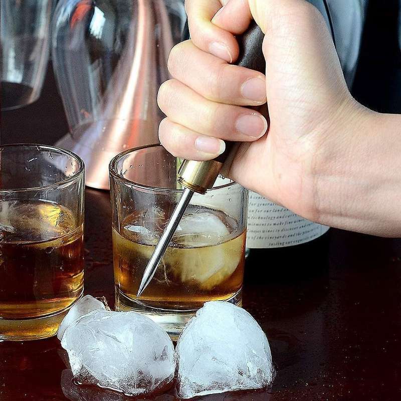 3pcs Stainless Steel Ice Picks with Wooden Handle for Camping