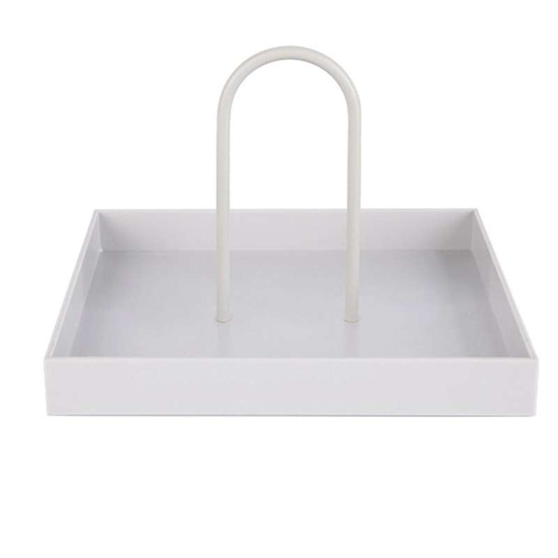 Desktop Storage Tray Plastic Square Jewelry Trays with Handle,c