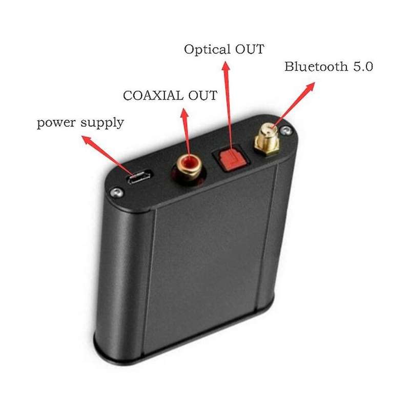 Csr8675 Optical/coaxial Converter, Hi-fi 24bit Bluetooth 5.0 , Black