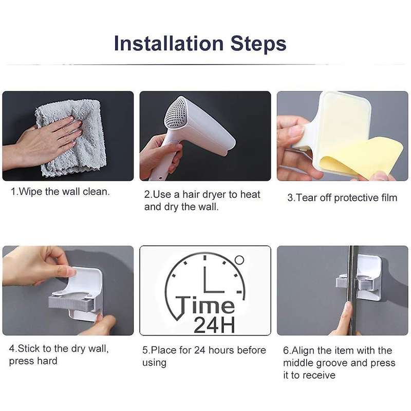 Broom Holder,for Home, Kitchen, Garden, Garage Storage Systems, 4 Pcs