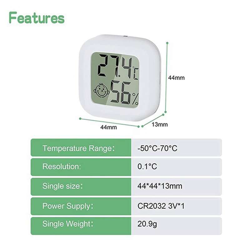 2 Pieces Of Digital Temperature and Hygrometer,for Baby Room,closet