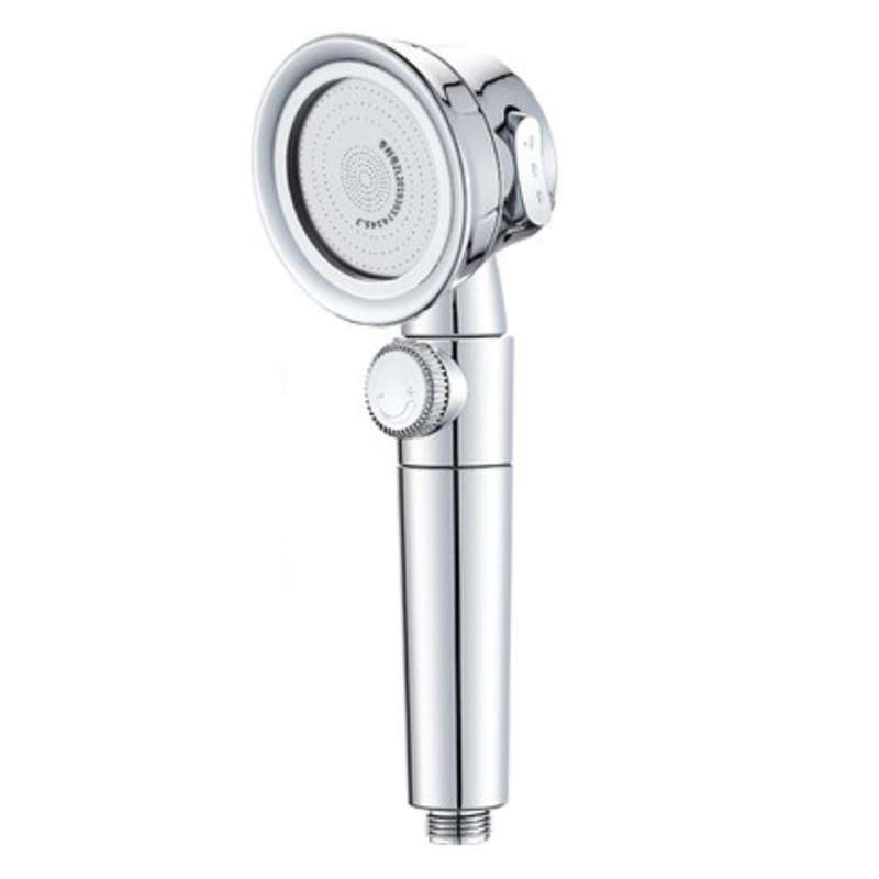 Pressure Shower Head with Switch On/off Button Bathroom(silver)