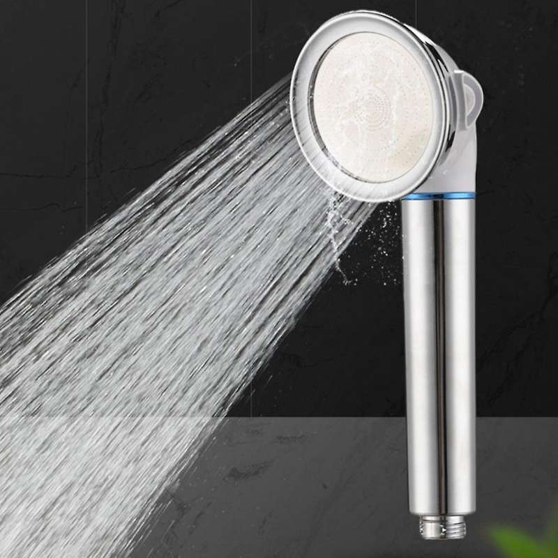 Pressurized Water Saving Hose Showerhead Shower Head Silver