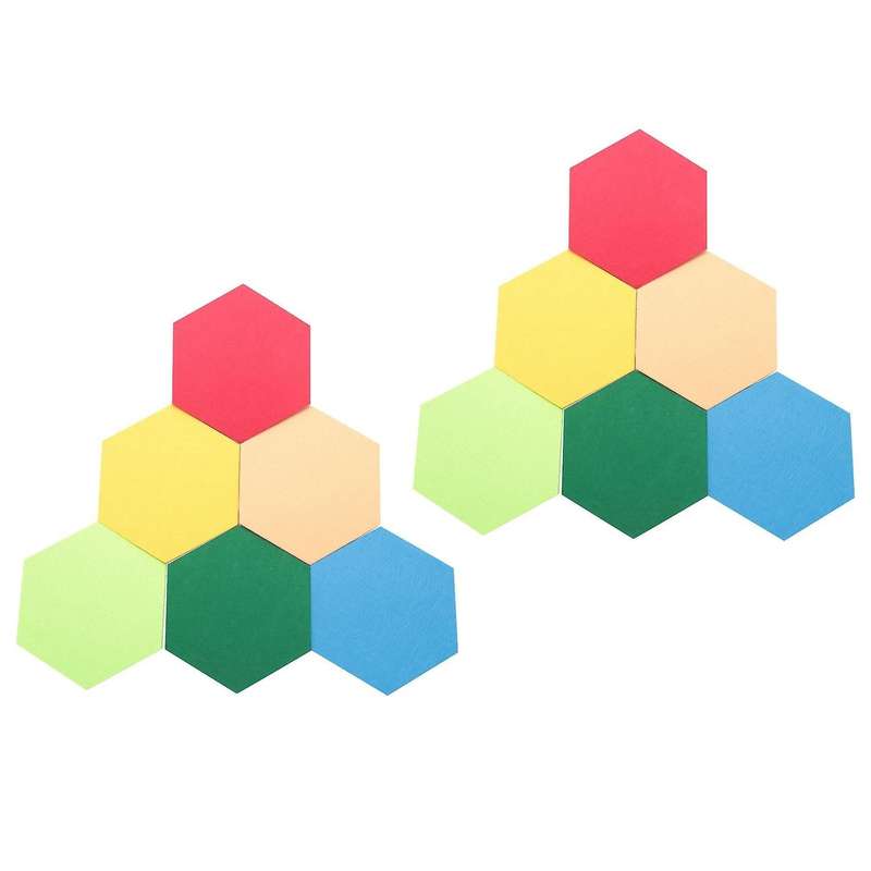 12 Pack Hexagon Felt Pin Board with 12 Pushpins 5.5 X 5 X 0.2 Inches