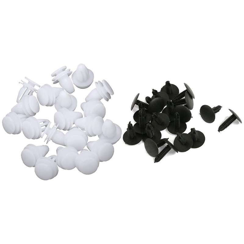 20 Pcs Car White Rivet Door Trim Clips Fastener