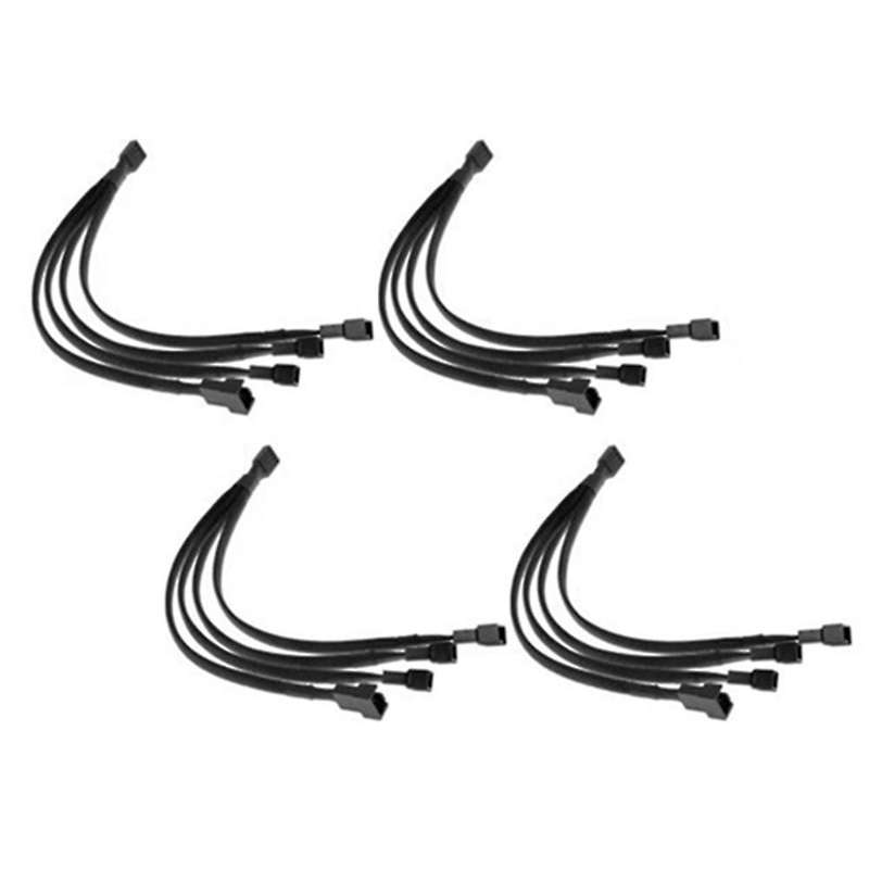 Pc Case Fan Power Cable 1 to 4 Converter Braided Y Splitter Cable