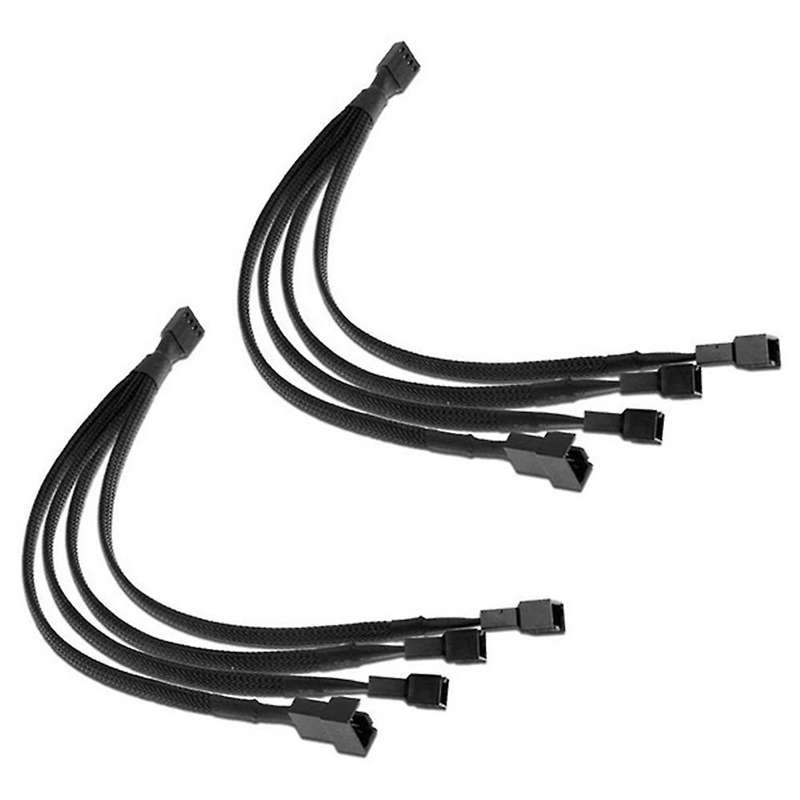 Pc Case Fan Power Cable 1 to 4 Converter Braided Y Splitter Cable
