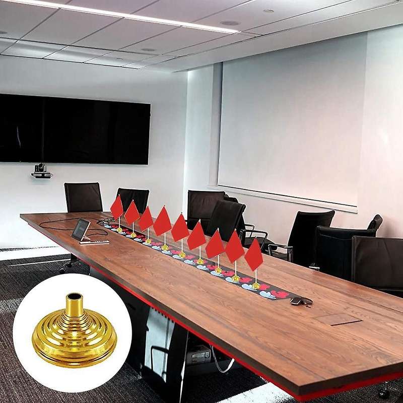 25pcs Gold Mini Flag Stand Bar Conferences Desktop Display Decoration