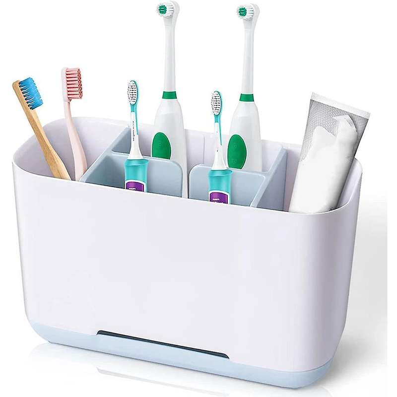 Bathroom Toothbrush Holder with Drain and Anti-slip Base Large