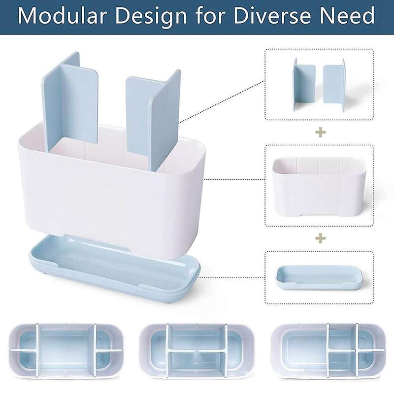 Bathroom Toothbrush Holder with Drain and Anti-slip Base Large
