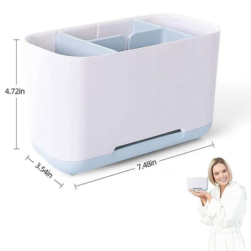 Bathroom Toothbrush Holder with Drain and Anti-slip Base Large
