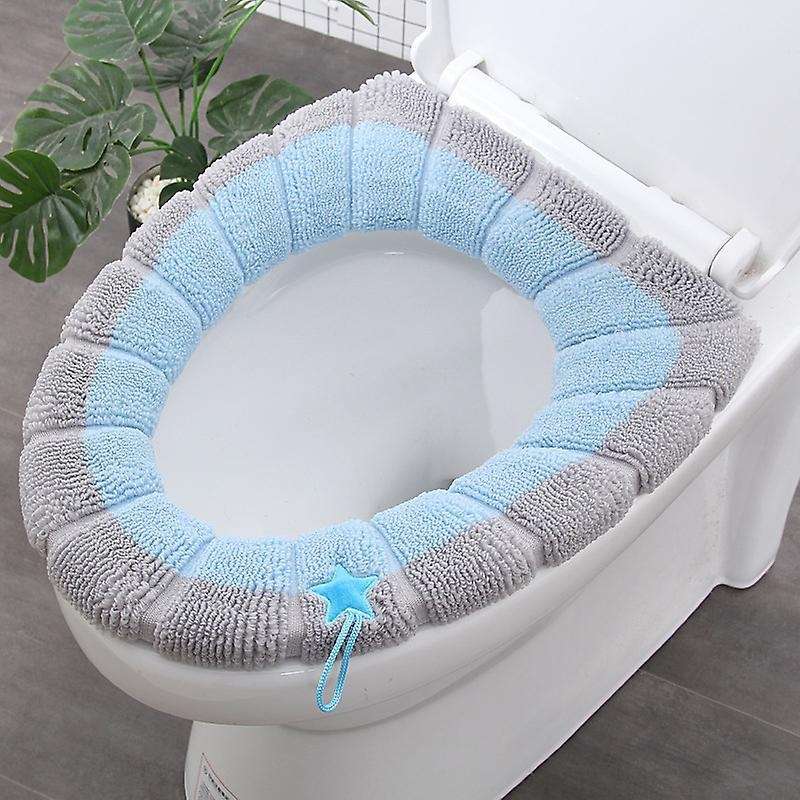 2pc Soft Plush Toilet Cover,washable Cloth Toilet Seat Cover,handle