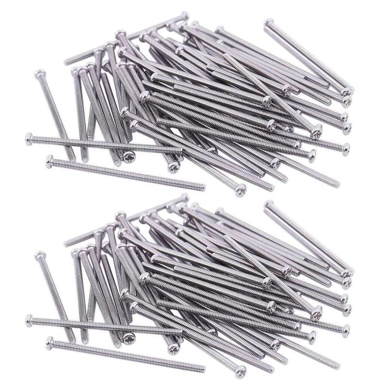 60 X Silber Ton M2 X 40mm 304 Edelstahl Runder Kopf Schrauben Bolzen