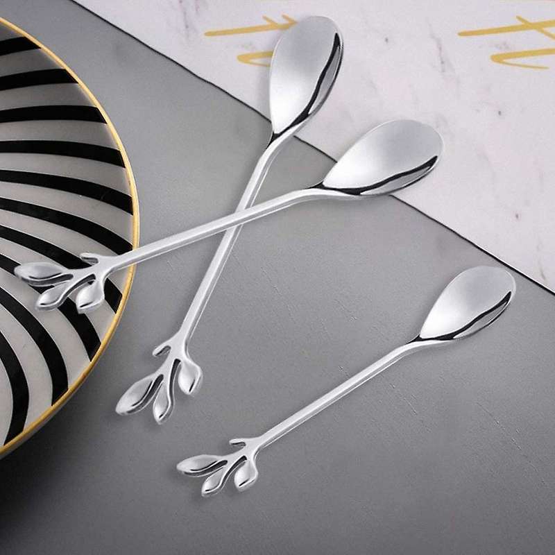 Leaf Coffee Spoon Tea Sugar Spoon Espresso Spoon Retro Dessert Spoon