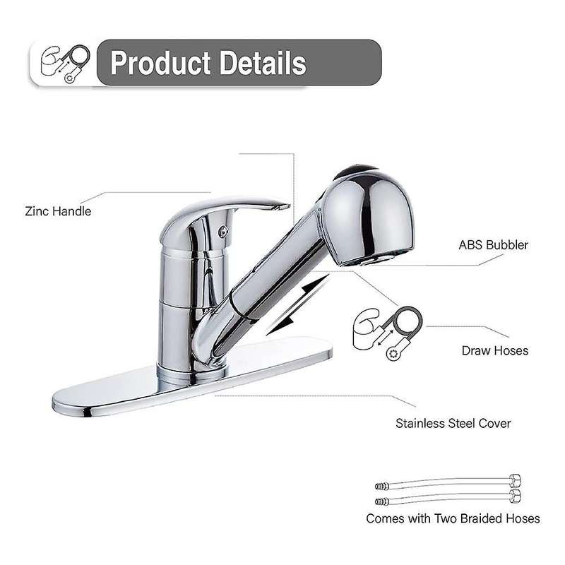 Kitchen Sink Faucet with Pull Down Sprayer, Kitchen Sink Faucet