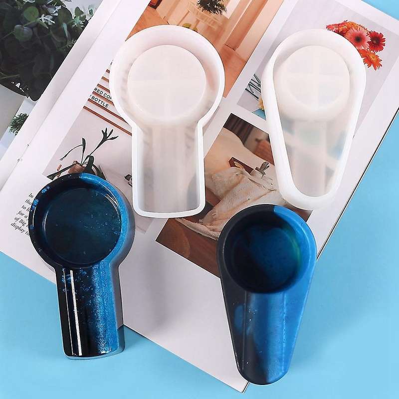 2pcs Diy Crystal Epoxy Ashtray Mold Square Cigar Ashtray Oval Cigar