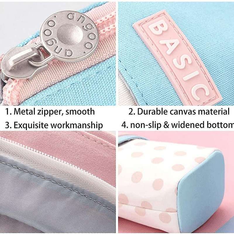 Pencil Case Retractable Cute Pen Holder Vertical Bag Cosmetic Bag,d