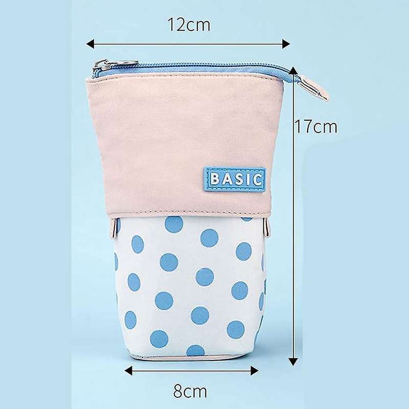 Pencil Case Retractable Cute Pen Holder Vertical Bag Cosmetic Bag,d