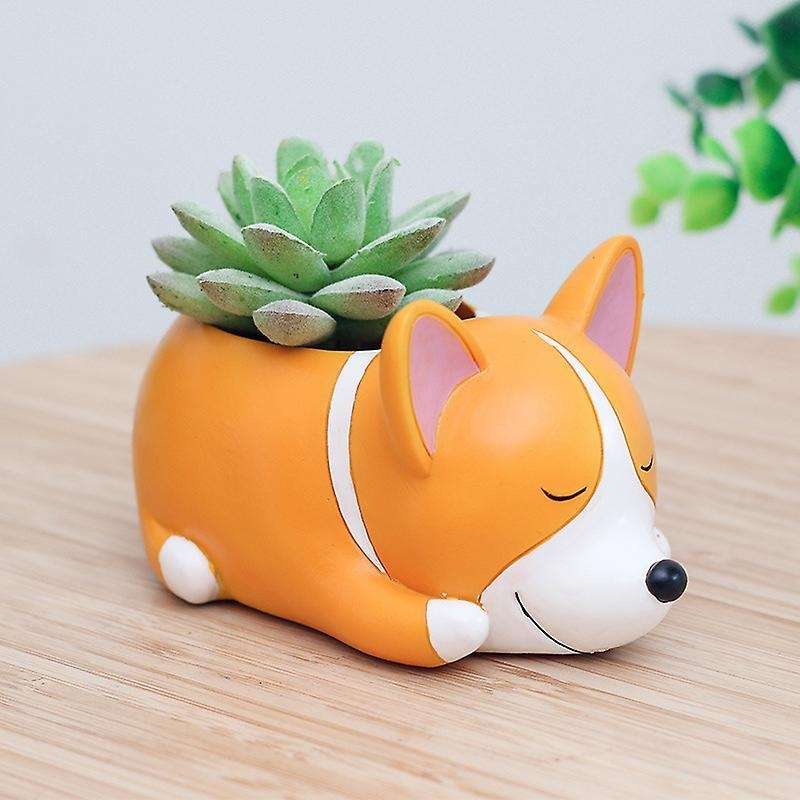 1pcs Resin Cartoon Dog Succulent Cactus Planter Pot,c
