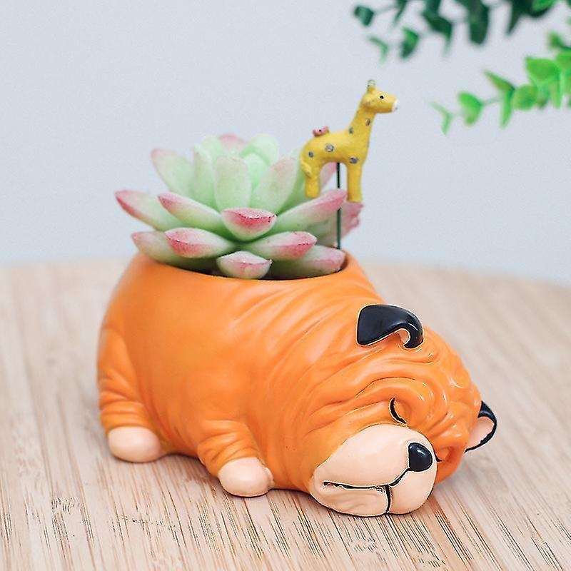 1pcs Resin Cartoon Dog Succulent Cactus Planter Pot,c