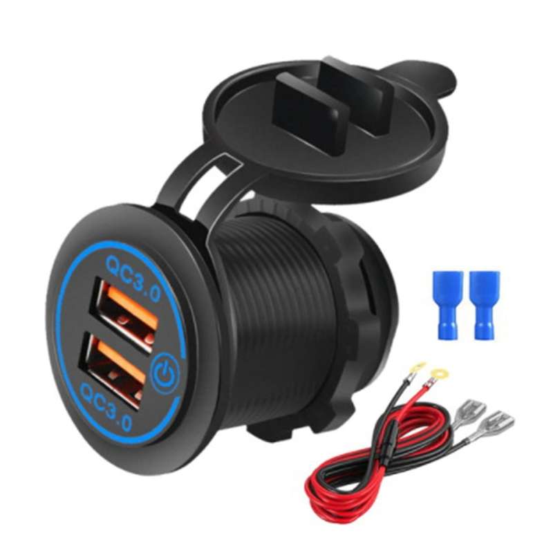 Dual Usb Qc3.0 Usb Charger Socket Power Outlet with Touch Switch B