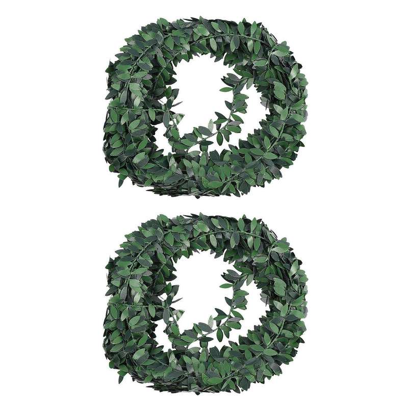 2x 7.5m Artificial Ivy Garland Foliage Green Leaves Simulated Vine