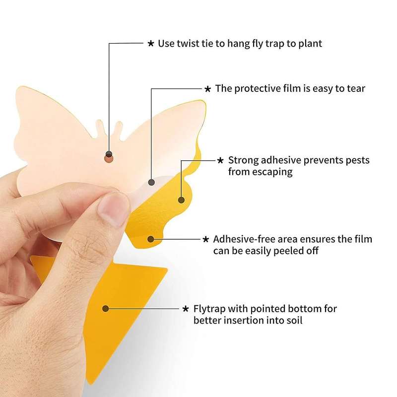 24 Pcs Yellow Sticky Fly Traps Killer Gnat Sticky Traps