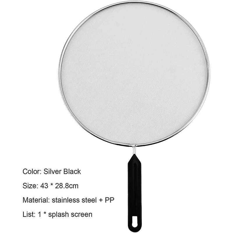 3pcs Kitchen Supply 16inch Splatter Screens-stainless Steel Fine Mesh