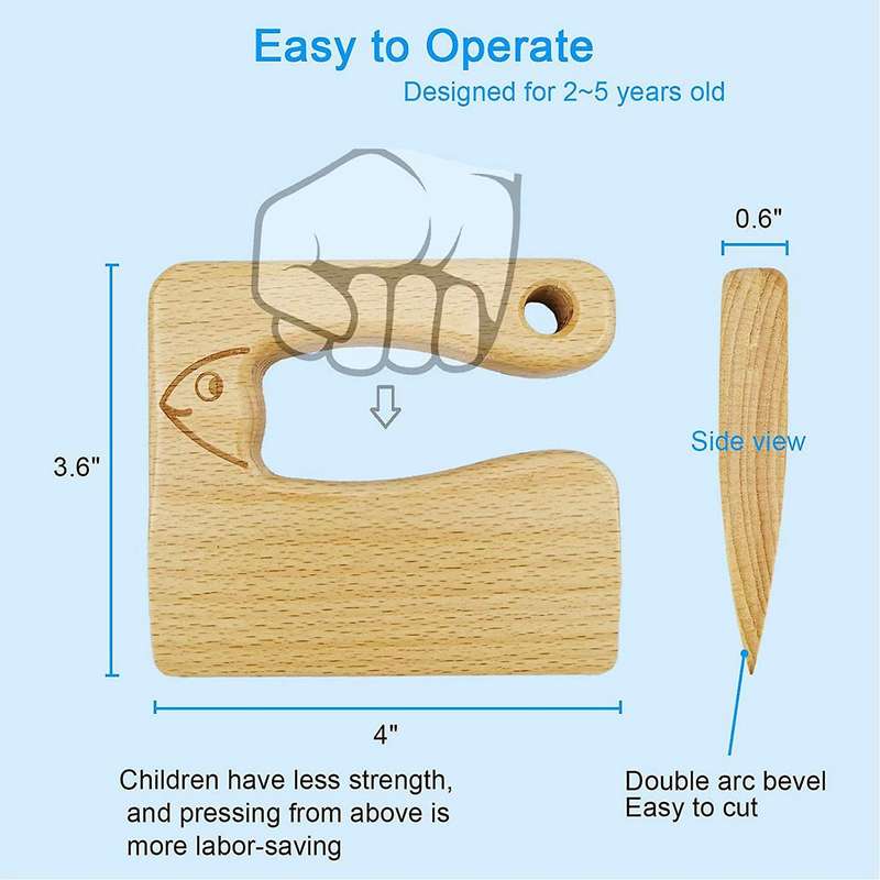 Wooden Children's Cooking Knife, Fish-shaped Knife, Kitchen Tools