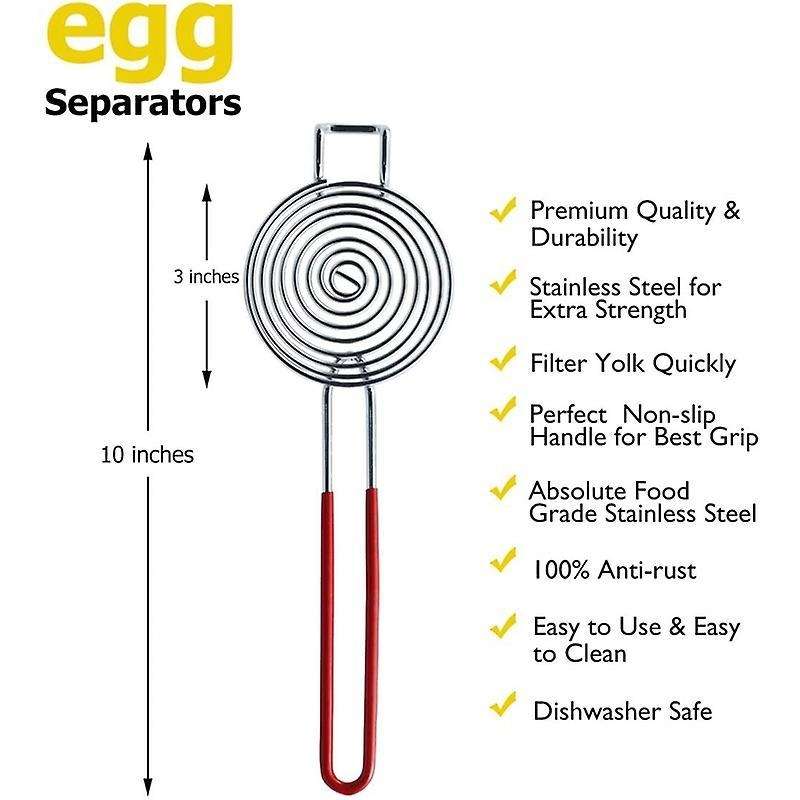 Egg Separator,stainless Steel Egg Yolk White Separating Tool,2 Pieces
