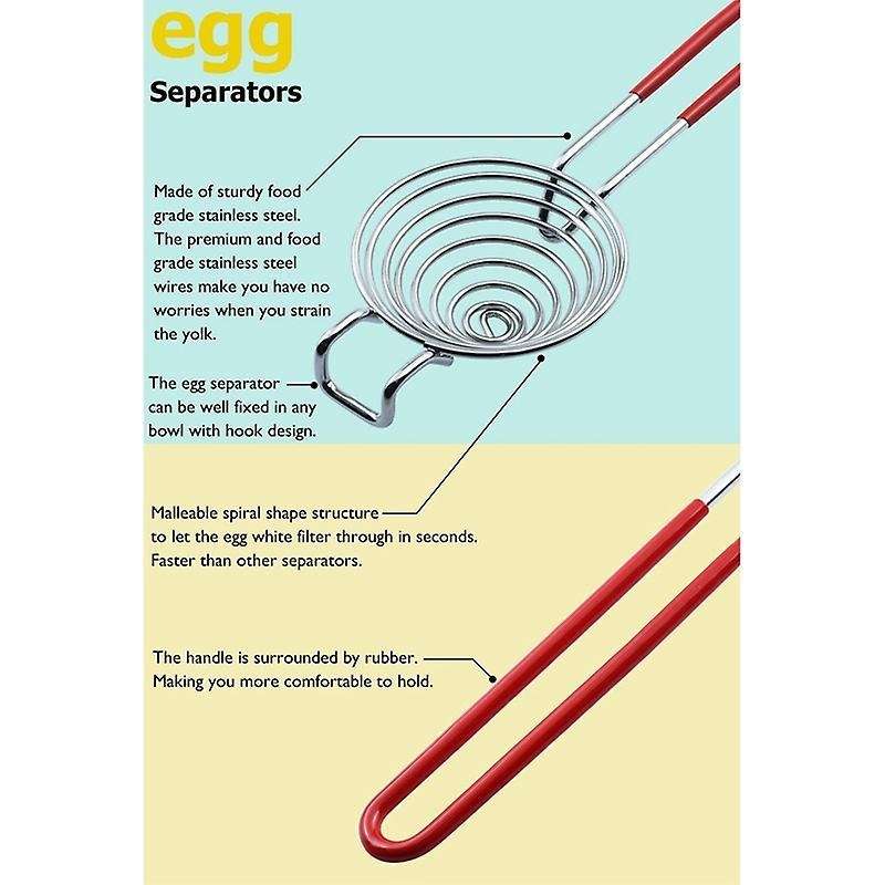 Egg Separator,stainless Steel Egg Yolk White Separating Tool,2 Pieces
