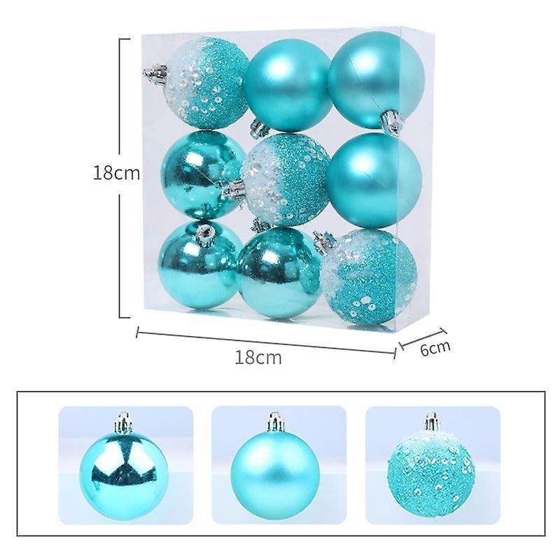 9 Pcs Christmas Ball Ornaments Xmas Tree Decorations Balls, Blue