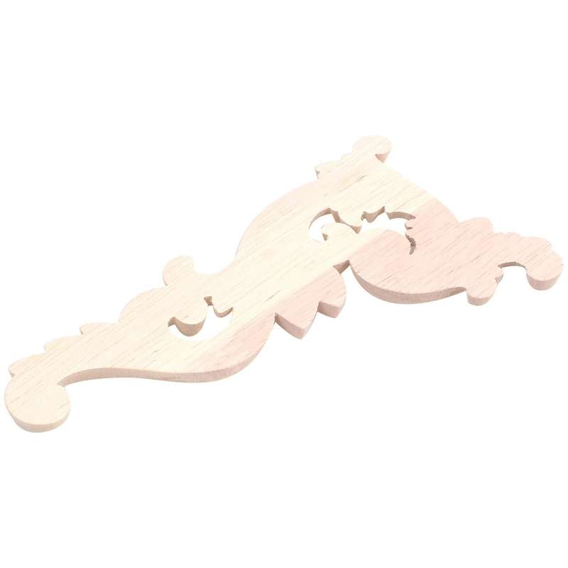 2pcs Wood Onlay Unpainted Applique Frame Door Decors Decal 15x8x0.8cm