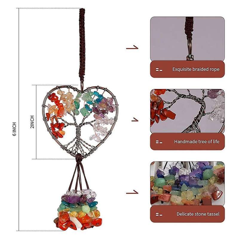 7 Chakra Stones Healing Crystal Hanging Jewelry Suitable for Car B