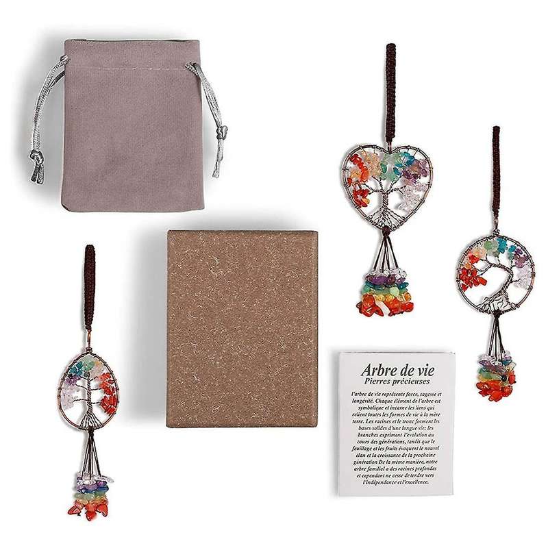 7 Chakra Stones Healing Crystal Hanging Jewelry Suitable for Car B