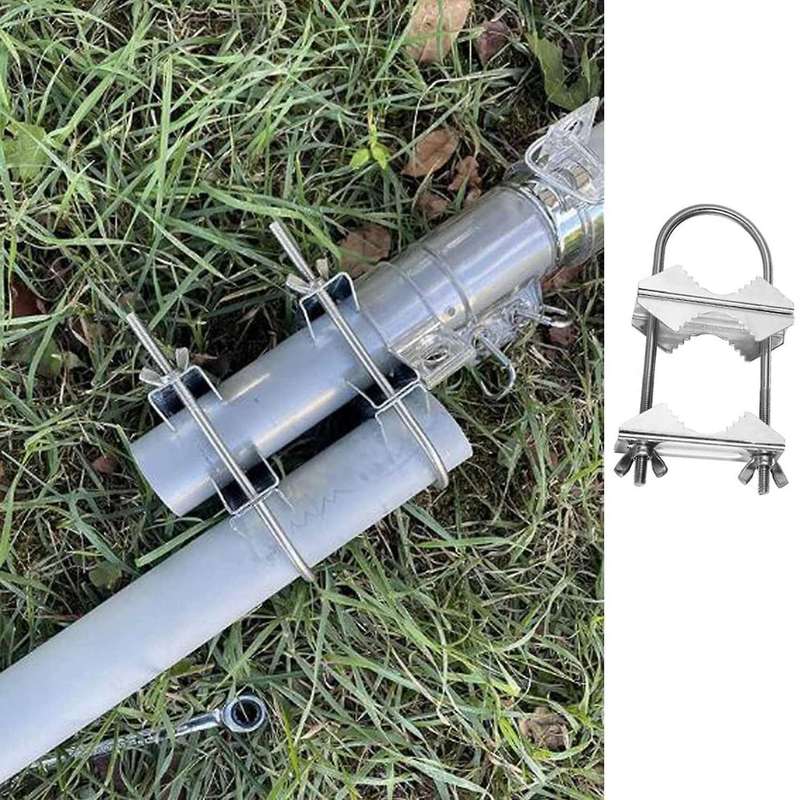 Double Antenna Mast Clamp V Jaw Block with U Bolts for Tv,cb,ham