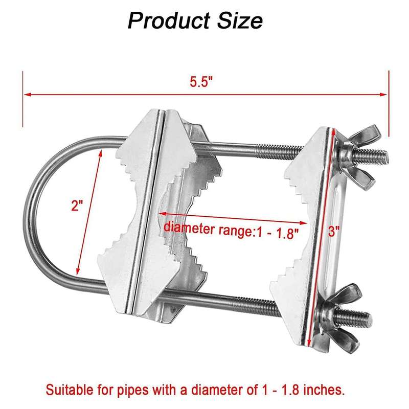 Double Antenna Mast Clamp V Jaw Block with U Bolts for Tv,cb,ham