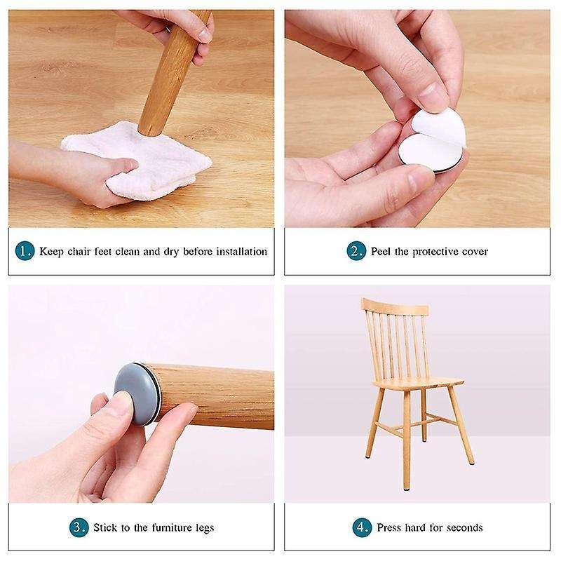 24pcs Furniture Sliders and Gliders for Carpet Moving 35x35x45mm