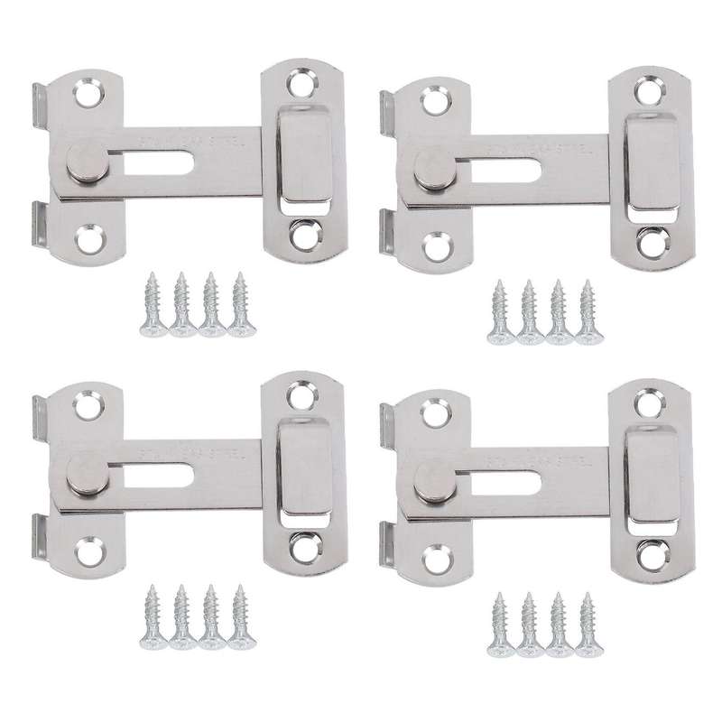 4x Hasp Latch Metal Hasp Latch Lock Sliding Door Lock for Window