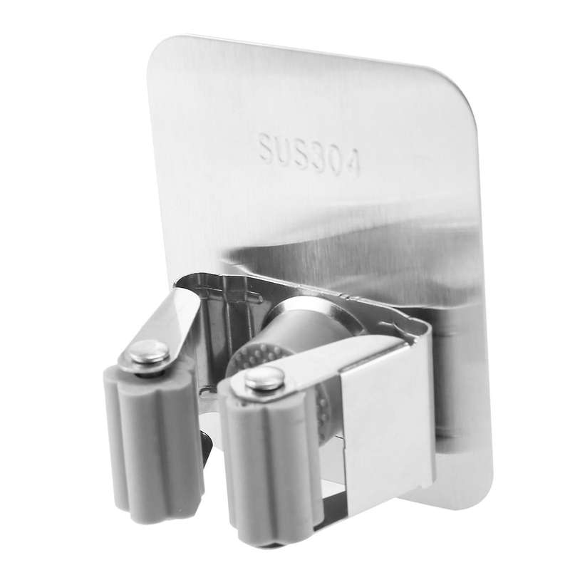 Wall-mounted Broom Holder Self-adhesive Clean & Flat Door Glass Wall