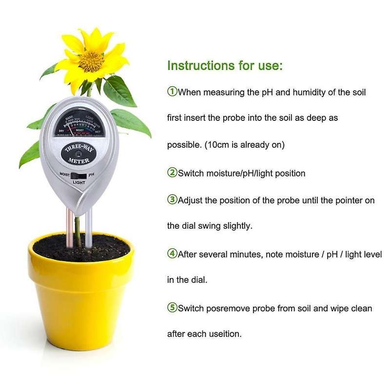 Ph Meter, Soil Moisture/light/ph Tester for Plant Care, for Lawn Farm