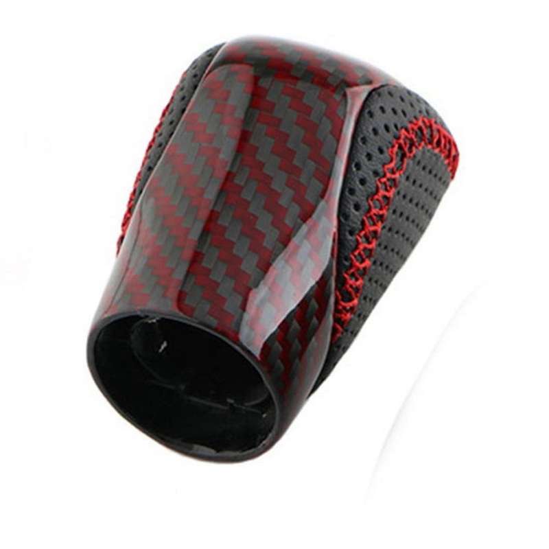 Car Carbon Fiber Red Pu Leather Gear Ball Head for Lexus Es Is Rx