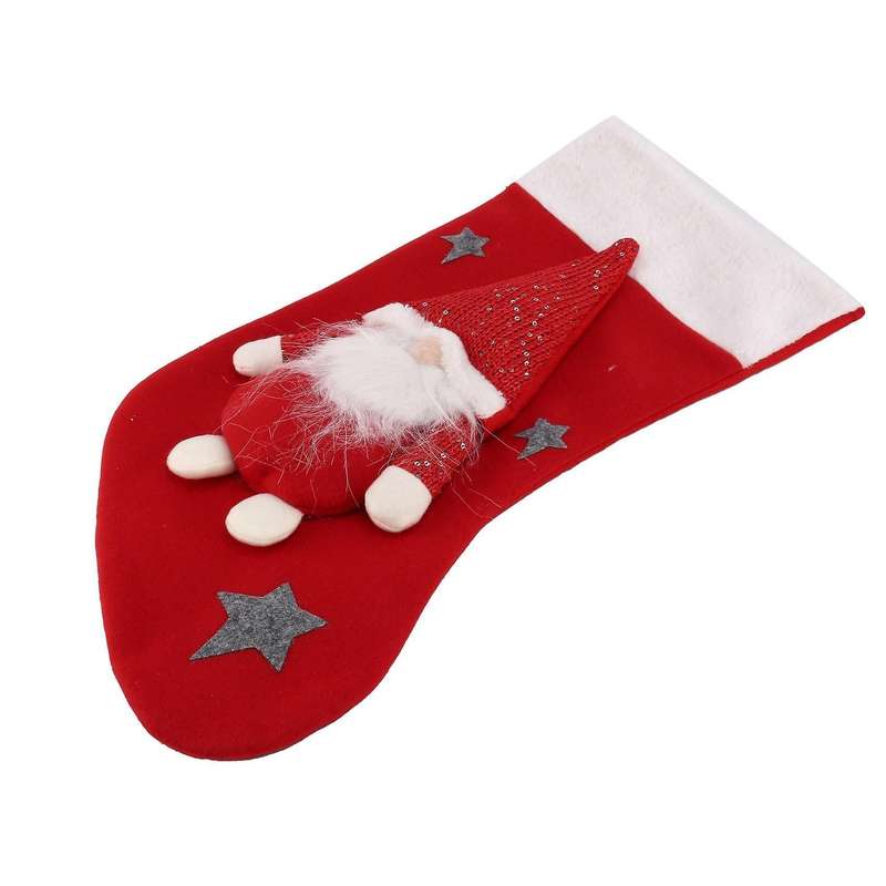 Santa Claus Christmas Stocking Fireplace Hanging Socks Decor Red