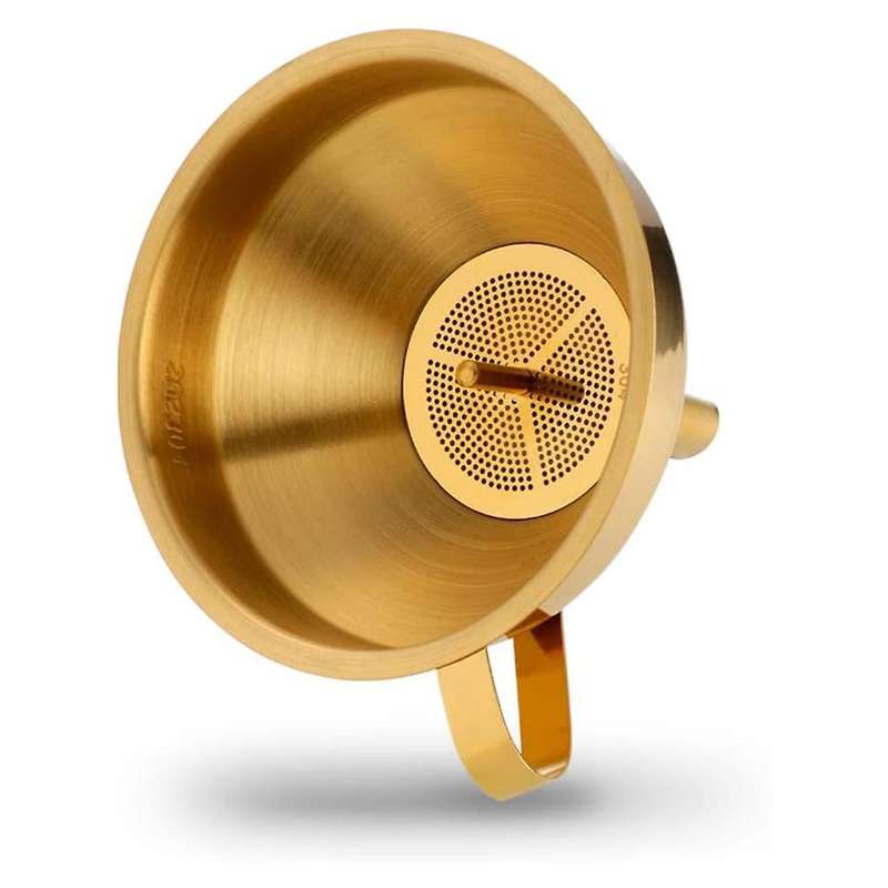 Stainless Steel Funnel with Detachable Filter for Canning -gold