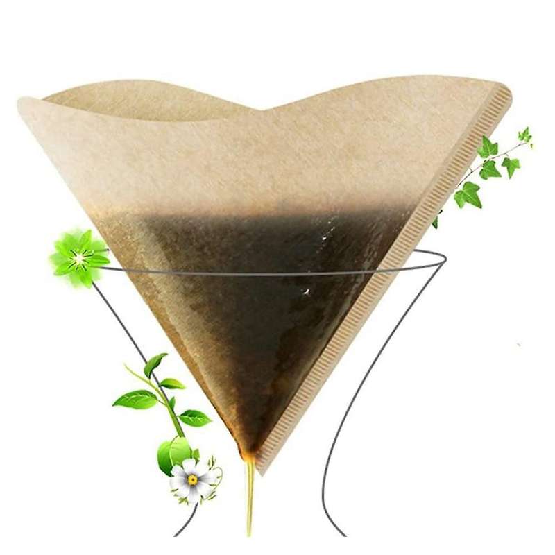 100pcs Coffee Paper Disposable V60 Cone Unbleached Brown Coffee Paper